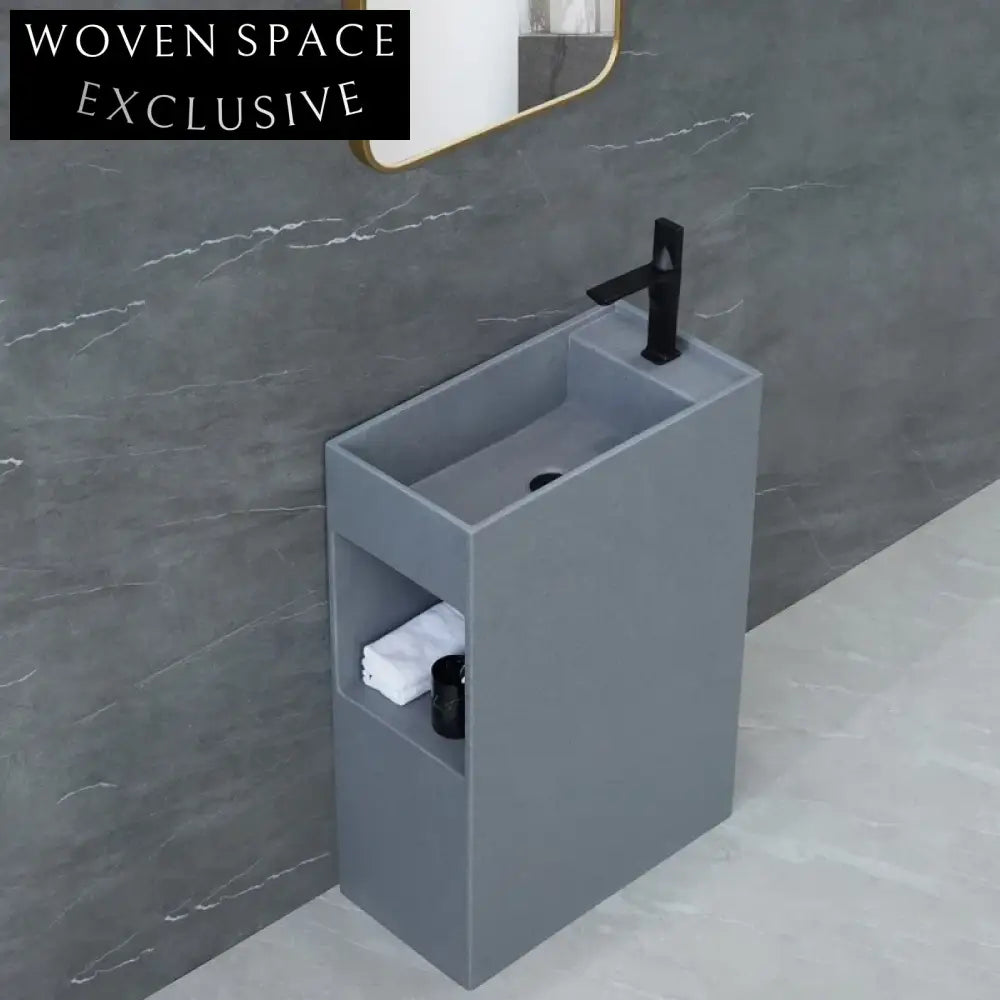 Sleek Artificial Stone Freestanding Pedestal Sink for Modern Bathrooms