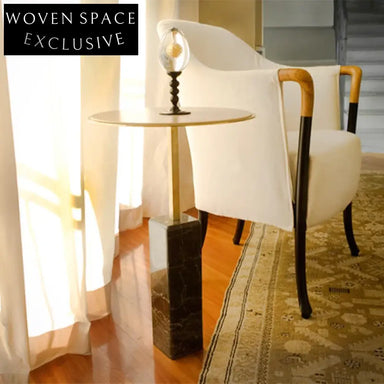 Sleek Black Marble Top Metal Side Coffee Table for Modern Living