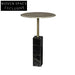 Sleek Black Marble Top Metal Side Coffee Table for Modern Living