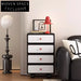 Sleek Black Multi-Drawer Storage Cabinet - Modern Bedroom Hallway Nightstand