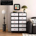 Sleek Black Multi-Drawer Storage Cabinet - Modern Bedroom Hallway Nightstand