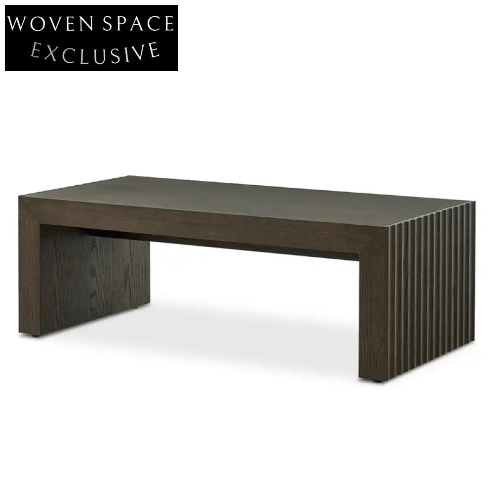 Sleek Black Solid Wood Modern Living Room Centerpiece Coffee Table