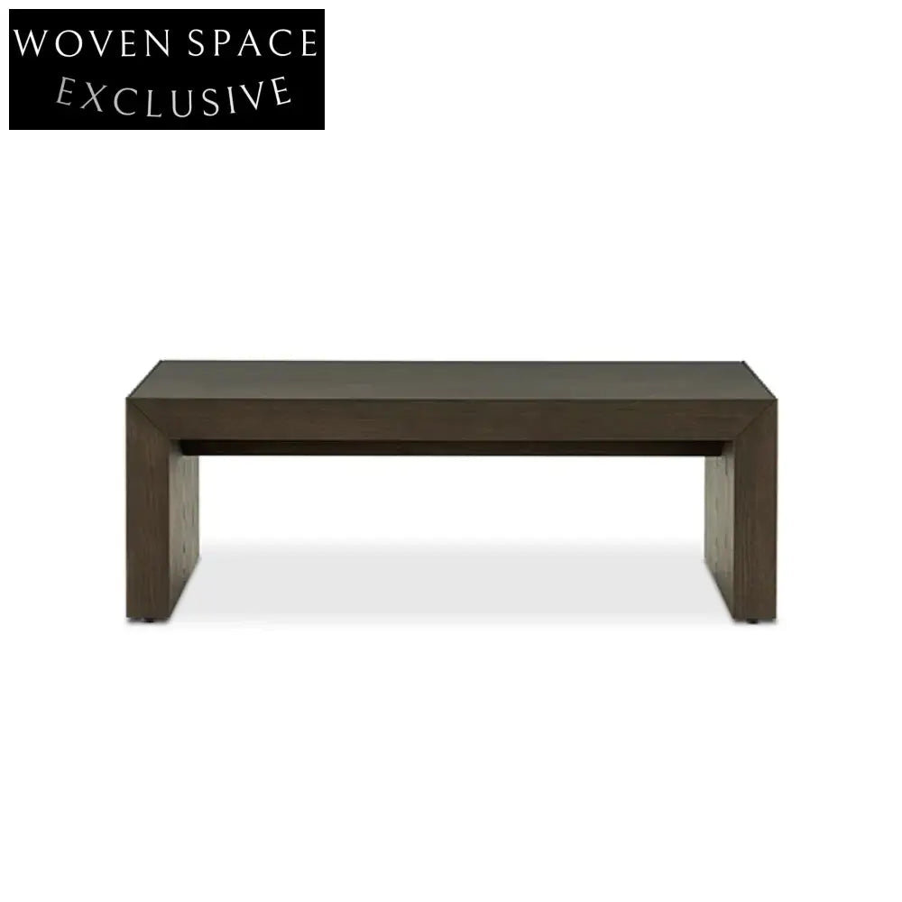 Sleek Black Solid Wood Modern Living Room Centerpiece Coffee Table