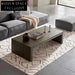 Sleek Black Solid Wood Modern Living Room Centerpiece Coffee Table