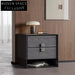 Sleek Black Solid Wood Nightstand with Single Drawer, Modern Bedroom Side Table
