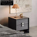 Sleek Black Solid Wood Nightstand with Single Drawer, Modern Bedroom Side Table