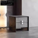 Sleek Black Solid Wood Nightstand with Single Drawer, Modern Bedroom Side Table