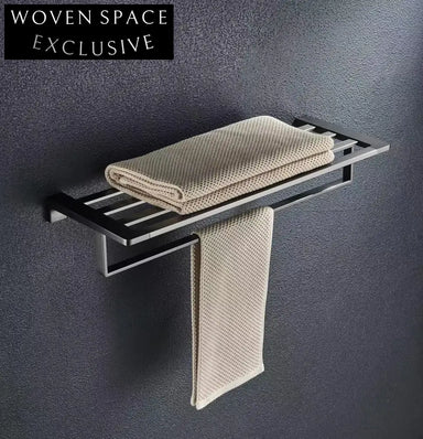 Sleek Black Stainless Steel 5-Piece Bathroom Accessories Set