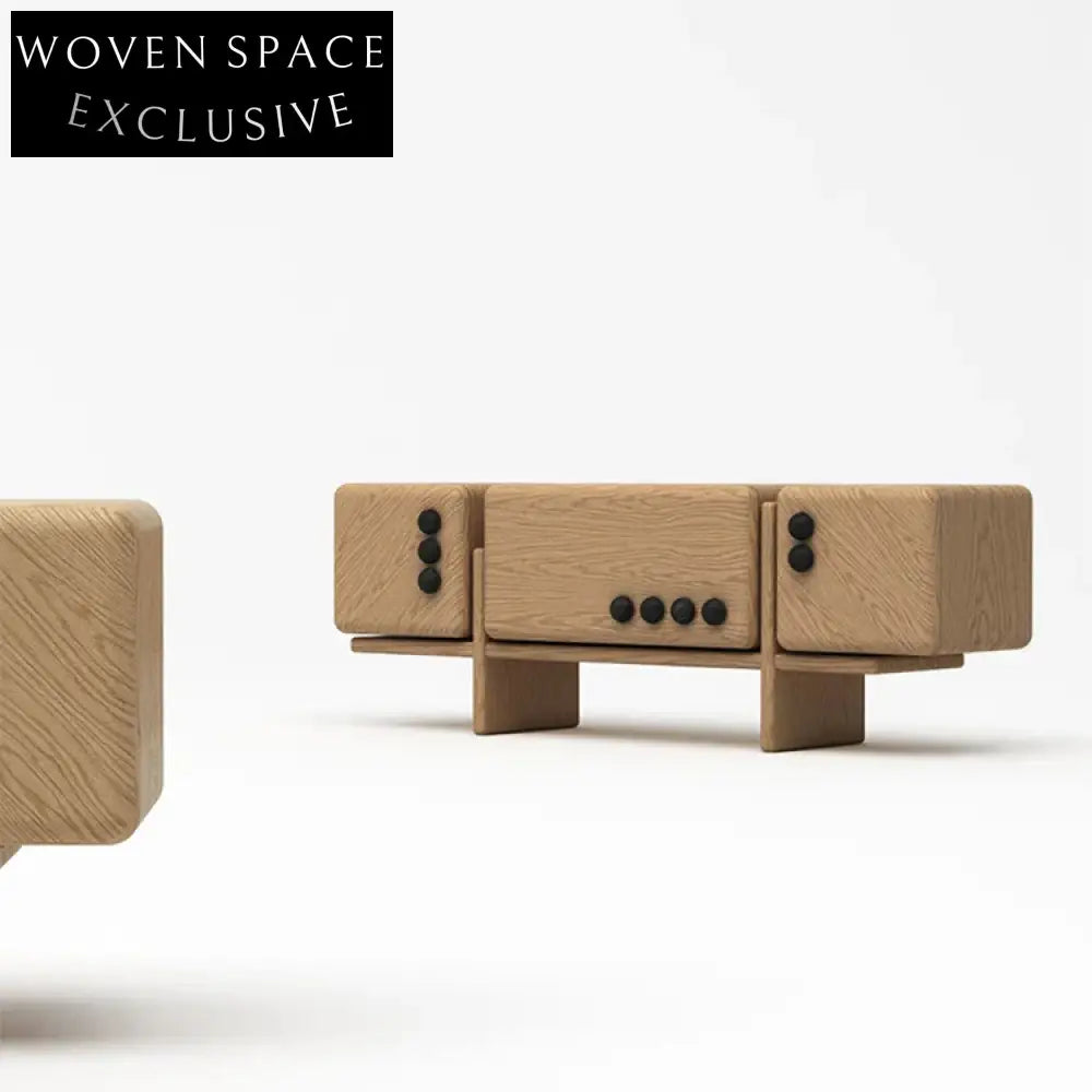 Sleek Black Wood 3-Door Living Room TV Unit Console Sideboard Cabinet