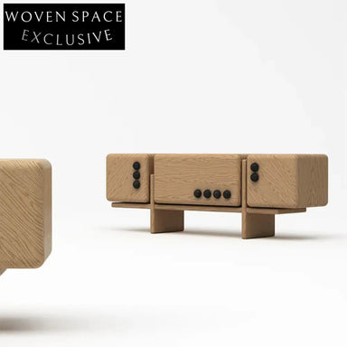 Sleek Black Wood 3-Door Living Room TV Unit Console Sideboard Cabinet