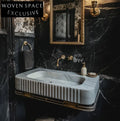Sleek Carrara Marble Sink White Veined