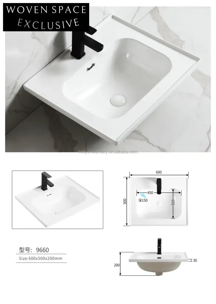 Sleek Ceramic Bathroom Vanity Sink, Modern Lavabo Basin for Cabinets