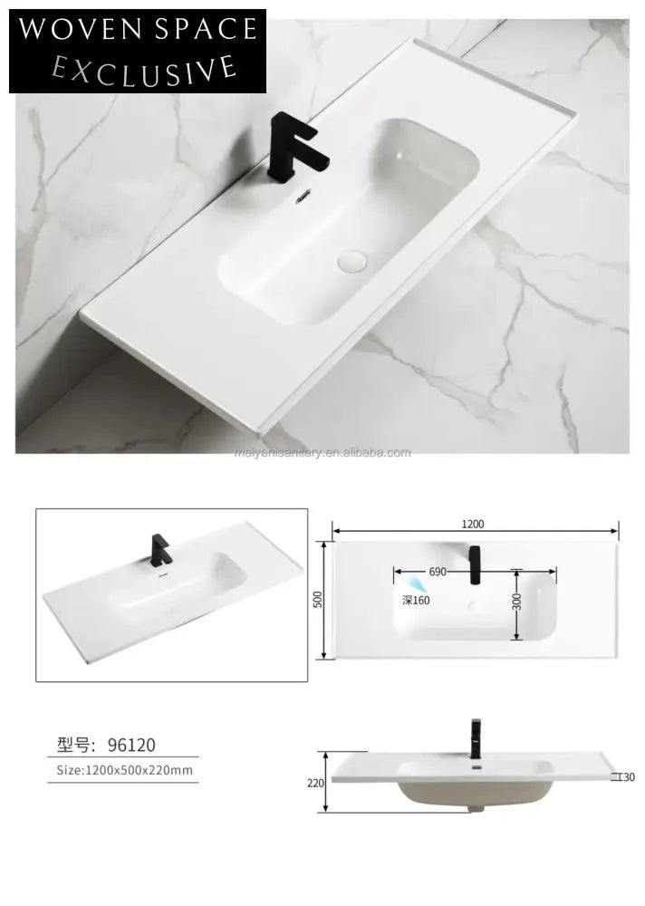 Sleek Ceramic Bathroom Vanity Sink, Modern Lavabo Basin for Cabinets