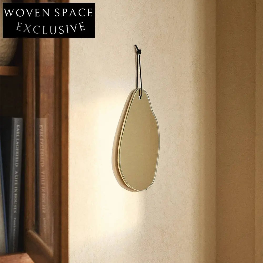 Sleek Contemporary Wall Hanging Mirror, Durable Fiberboard Frame, Clear Glass