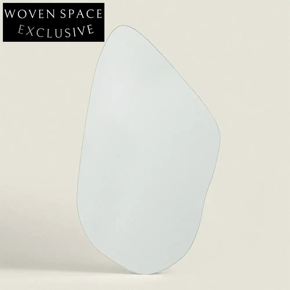 Sleek Contemporary Wall Hanging Mirror, Durable Fiberboard Frame, Clear Glass