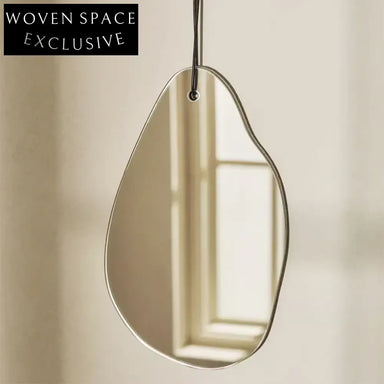 Sleek Contemporary Wall Hanging Mirror, Durable Fiberboard Frame, Clear Glass