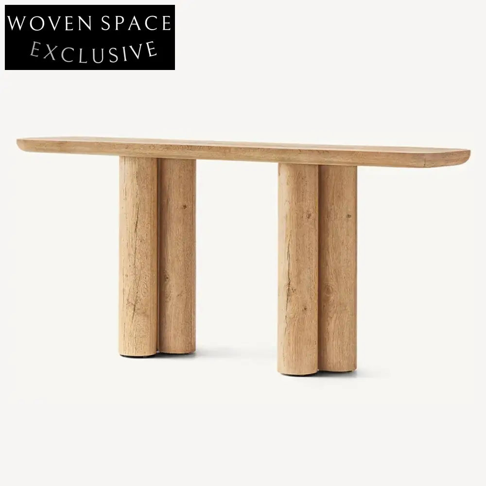 Sleek Contemporary Wood Console Table: Narrow Long Hallway Entryway Sideboard