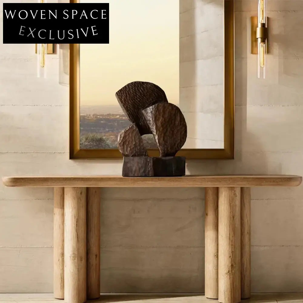 Sleek Contemporary Wood Console Table: Narrow Long Hallway Entryway Sideboard