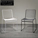 Sleek Industrial Black Metal Wire Frame Cafe Outdoor Dining Chair