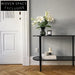 Sleek Industrial Style Tempered Glass Metal Console Entryway Table