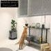 Sleek Industrial Style Tempered Glass Metal Console Entryway Table