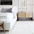 Sleek Marble Top Ash Wood 4-Drawer Nightstand Modern Bedroom Side Table