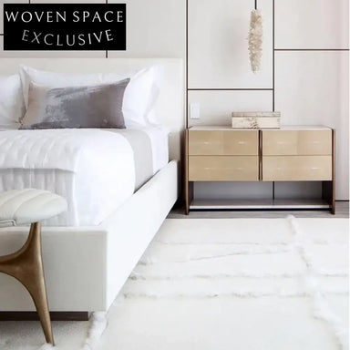 Sleek Marble Top Ash Wood 4-Drawer Nightstand Modern Bedroom Side Table