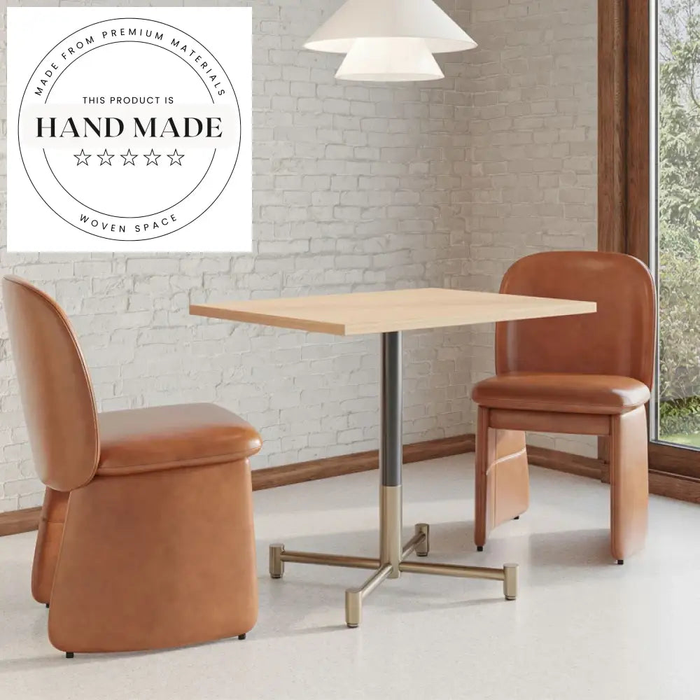 Sleek Metal Pedestal Rectangle Commercial & Home Dining Table