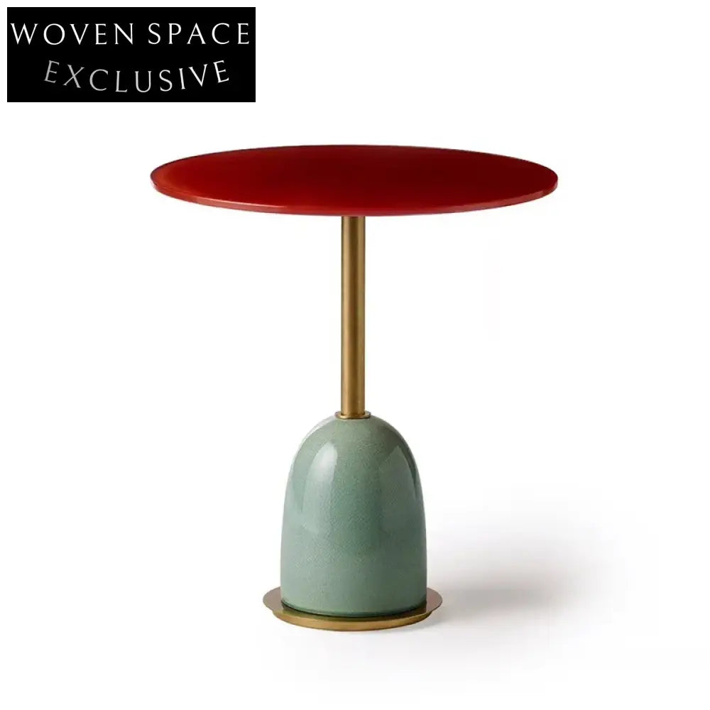 Sleek Minimalist Round Glass Top Accent Living Room Table