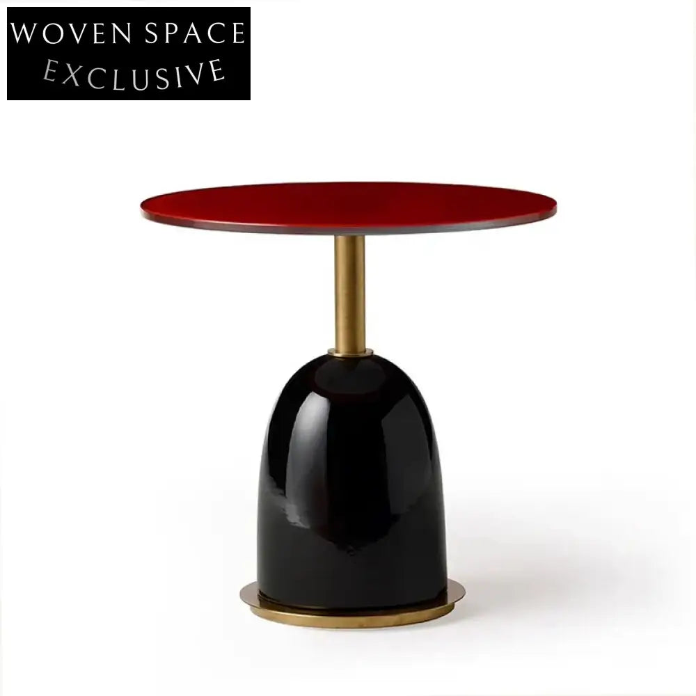 Sleek Minimalist Round Glass Top Accent Living Room Table