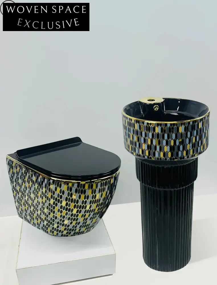 Sleek Modern Ceramic Pedestal Sink, Floor Mounted Bathroom Wash Basin