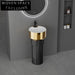 Sleek Modern Ceramic Pedestal Sink, Floor Mounted Bathroom Wash Basin