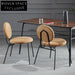 Sleek Modern Fabric Upholstered Metal Frame Industrial Cafe Dining Chair