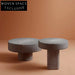 Sleek Modern Fiberglass Round Nesting Coffee Table Set