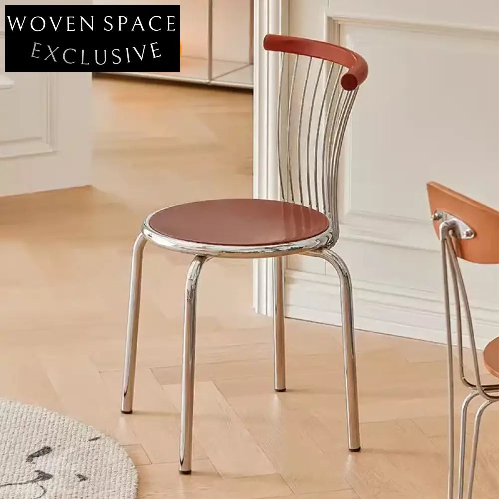 Sleek Modern High-Back Metal Dining Chair for Restaurant and Cafe