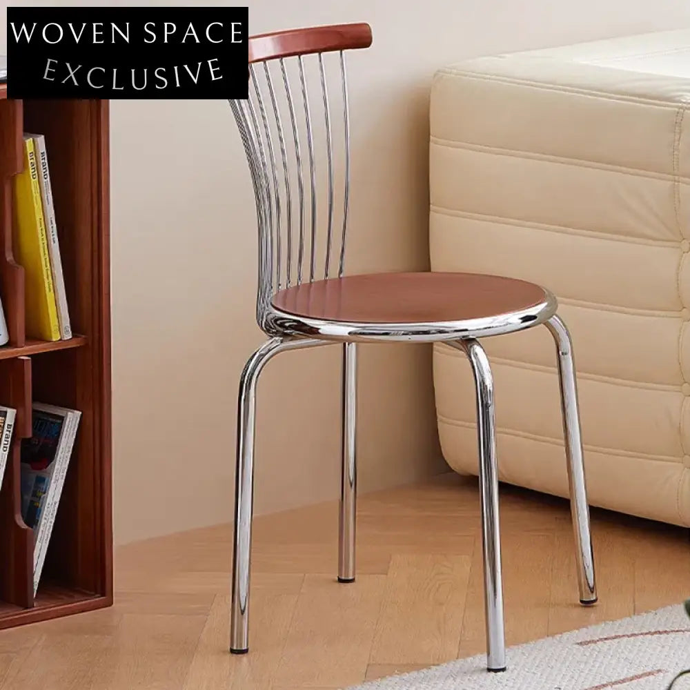 Sleek Modern High-Back Metal Dining Chair for Restaurant and Cafe