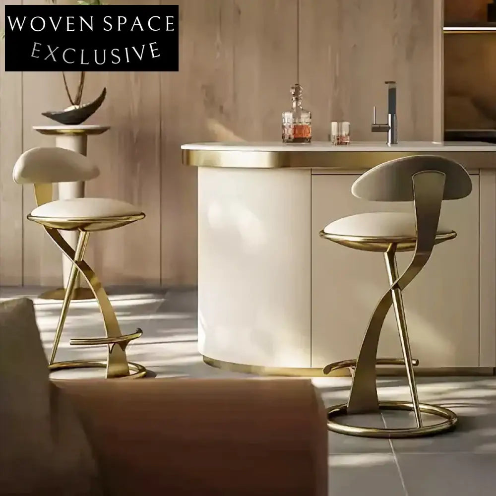 Sleek Modern Leather Upholstered Bar Stool with Metal Base and Backrest