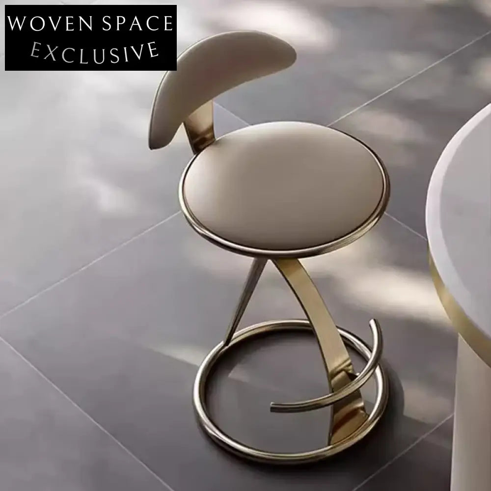 Sleek Modern Leather Upholstered Bar Stool with Metal Base and Backrest
