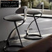 Sleek Modern Leather Upholstered Bar Stool with Metal Base and Backrest