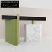 Sleek Modern Living Room Console Table with Metal Top and Elegant Marble Base