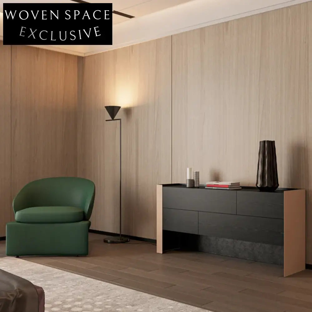 Sleek Modern Living Room Side Table TV Cabinet with Six Drawers