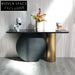 Sleek Modern Luxury Stainless Steel Marble Top Entryway Decorative Console Table