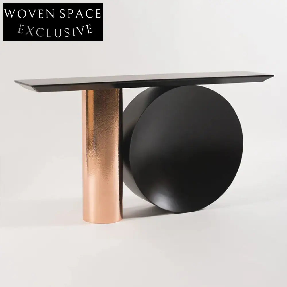 Sleek Modern Luxury Stainless Steel Marble Top Entryway Decorative Console Table