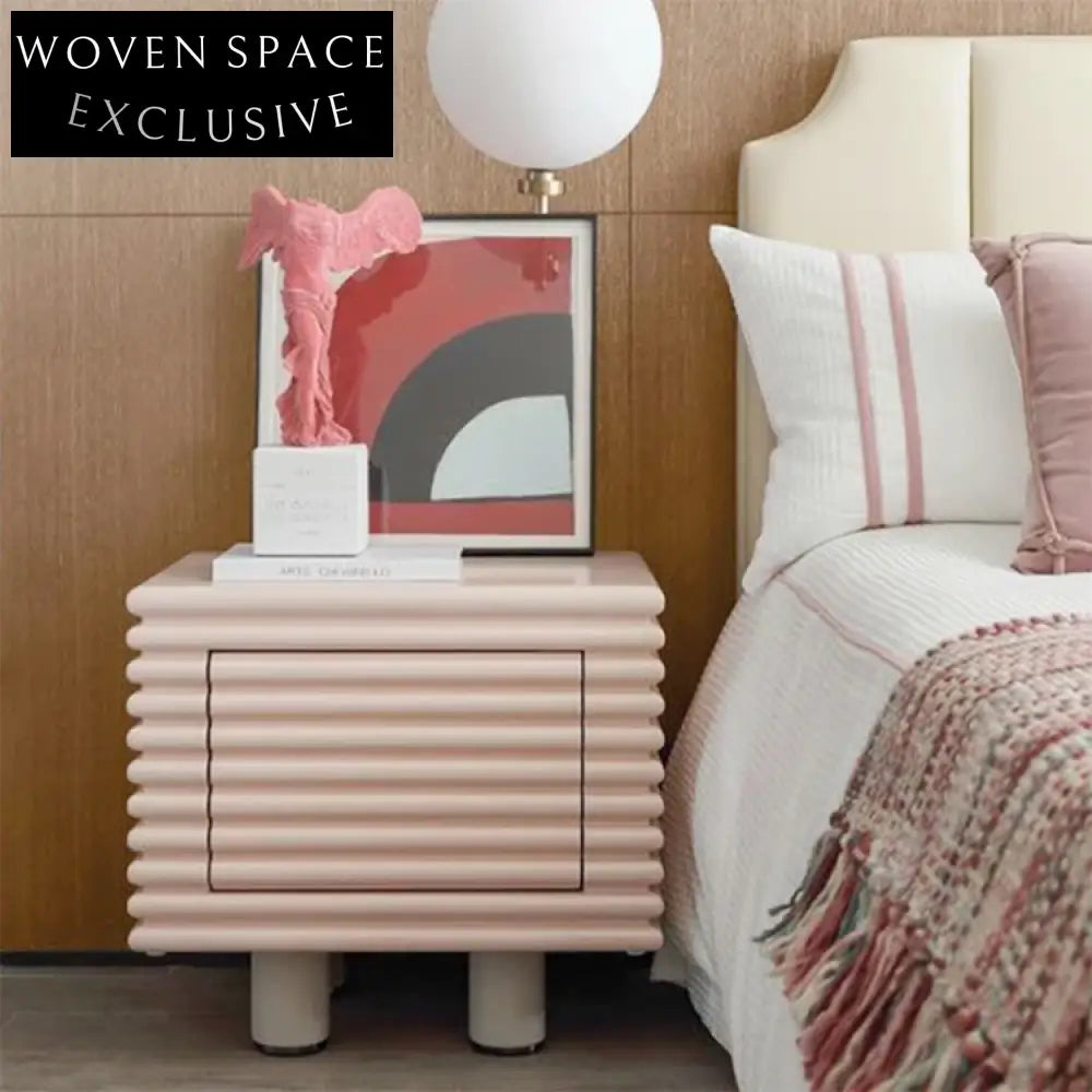 Sleek Modern MDF TV Stand Cabinet & Bedroom Nightstand Furniture Set