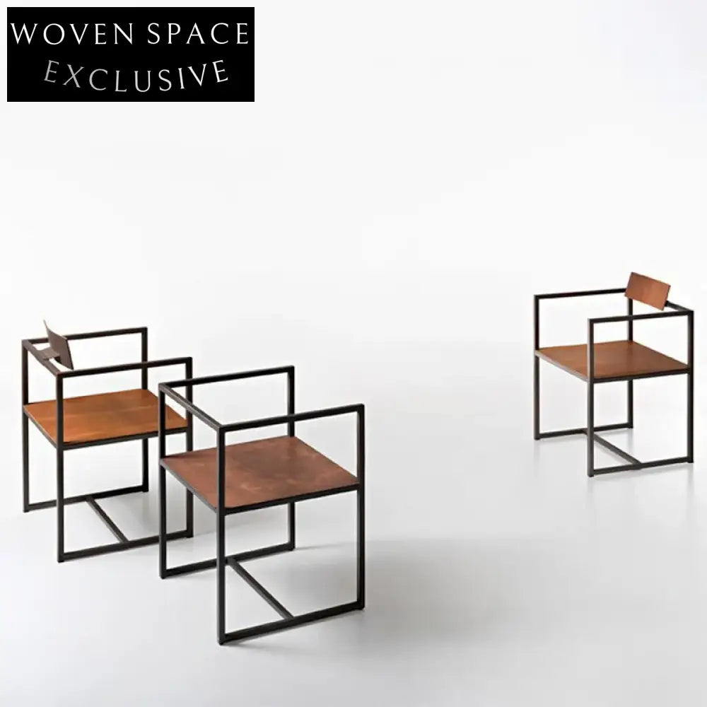 Sleek Modern Metal Dining Chair & Rectangular Table Set for Home