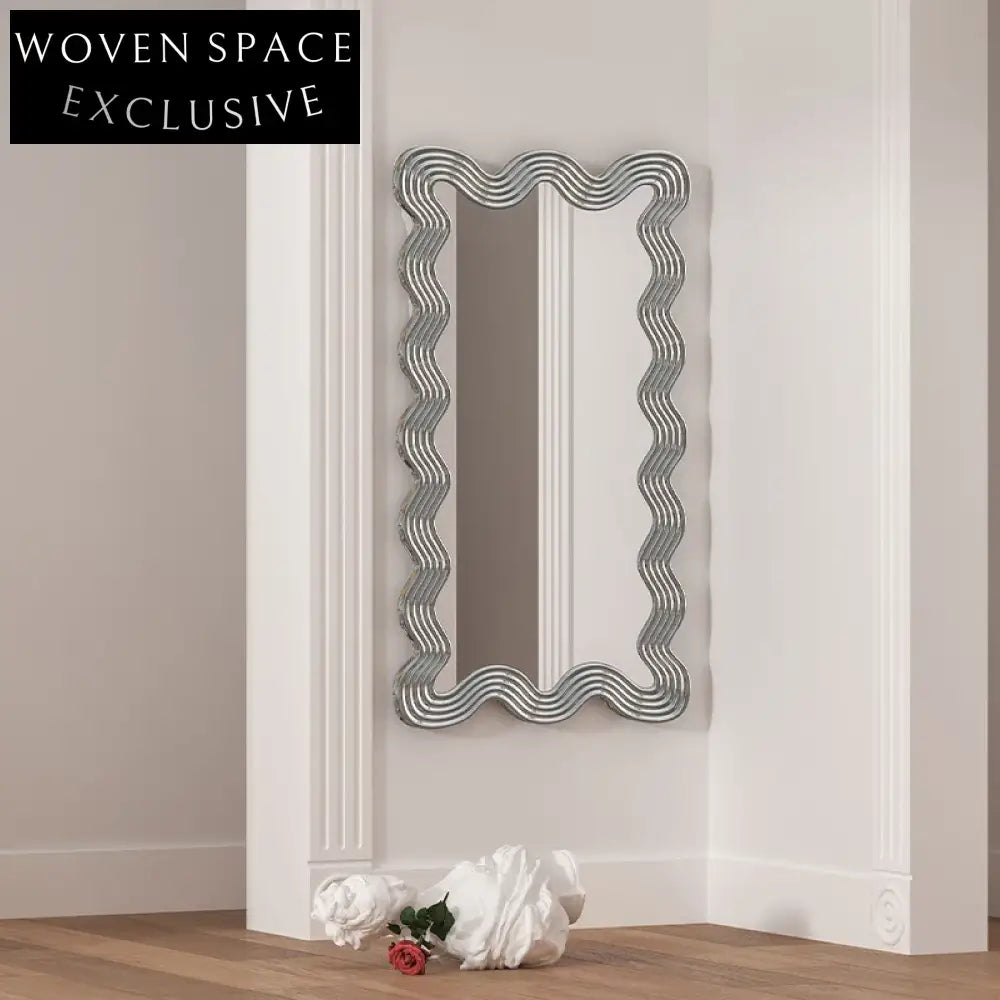 Sleek Modern Metal Framed Decorative Full-Length Wall Mirror