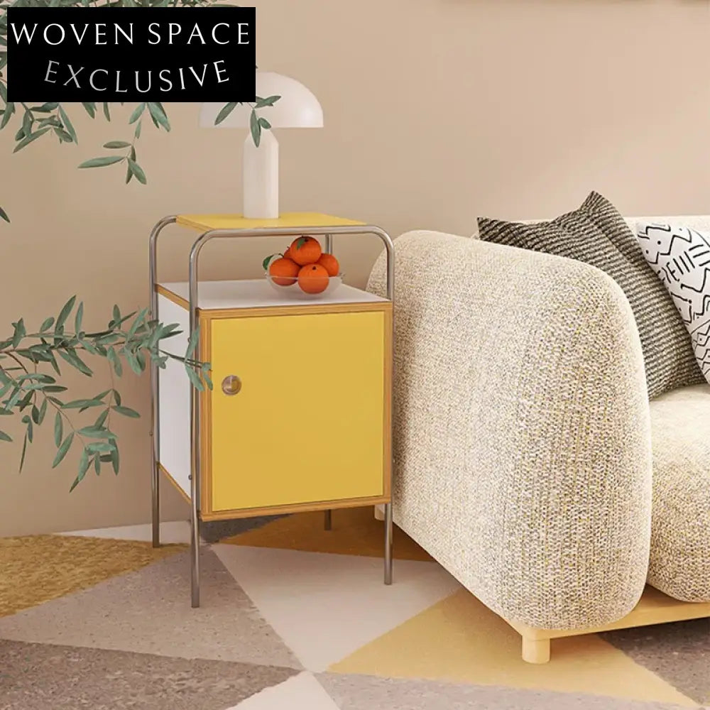 Sleek Modern Metal Storage Cabinet with Drawers - Versatile End Table for Home