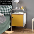 Sleek Modern Metal Storage Cabinet with Drawers - Versatile End Table for Home