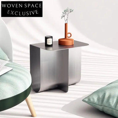 Sleek Modern Minimalist Metal Stainless Steel Coffee Table for Living Room