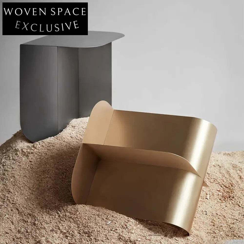 Sleek Modern Minimalist Metal Stainless Steel Coffee Table for Living Room